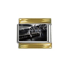 Smokey pier Gold Trim Italian Charm (9mm)