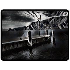 Smokey pier One Side Fleece Blanket (Large)