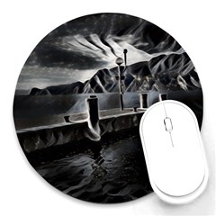 Smokey Pier Round Mousepad by ConteMonfrey