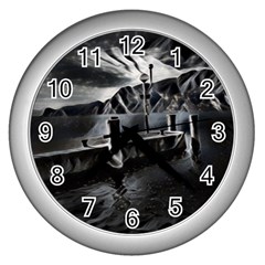 Smokey Pier Wall Clock (silver) by ConteMonfrey