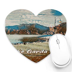 Calm Day On Lake Garda Heart Mousepad by ConteMonfrey