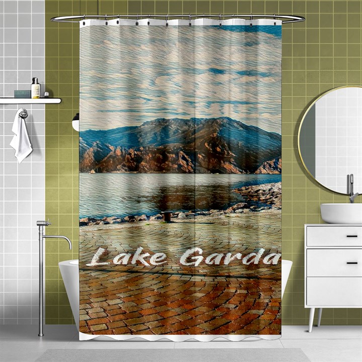 Calm Day On Lake Garda Shower Curtain 48  x 72  (Small) 