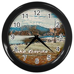 Calm Day On Lake Garda Wall Clock (black) by ConteMonfrey