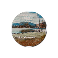 Calm Day On Lake Garda Rubber Round Coaster (4 Pack) by ConteMonfrey