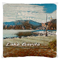 Calm Day On Lake Garda Large Premium Plush Fleece Cushion Case (one Side)