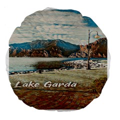 Calm Day On Lake Garda Large 18  Premium Flano Round Cushions by ConteMonfrey