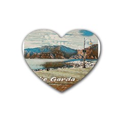 Calm Day On Lake Garda Rubber Coaster (heart) by ConteMonfrey