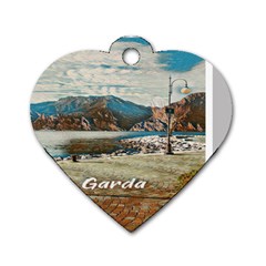 Calm Day On Lake Garda Dog Tag Heart (one Side) by ConteMonfrey