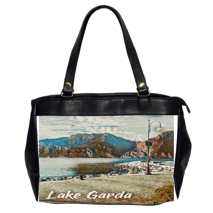 Calm Day On Lake Garda Oversize Office Handbag (2 Sides)