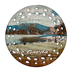 Calm Day On Lake Garda Round Filigree Ornament (two Sides)