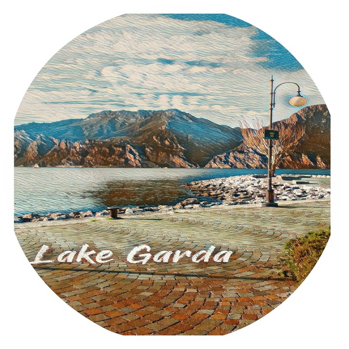 Calm Day On Lake Garda Wooden Bottle Opener (Round)