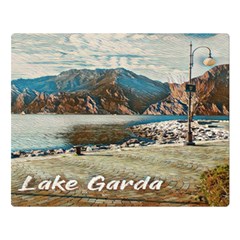 Calm Day On Lake Garda One Side Premium Plush Fleece Blanket (large)