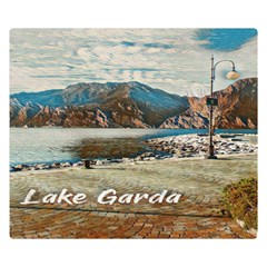 Calm Day On Lake Garda One Side Premium Plush Fleece Blanket (small)