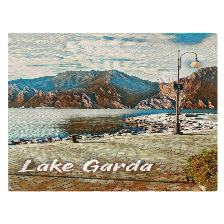 Calm Day On Lake Garda Premium Plush Fleece Blanket (Extra Small)