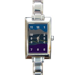 Abstract Landscape Art Design Pattern Water Rectangle Italian Charm Watch