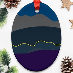 Abstract Landscape Art Design Pattern Water Ornament (oval)