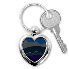 Abstract Landscape Art Design Pattern Water Key Chain (heart) by Jancukart