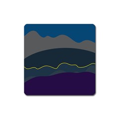 Abstract Landscape Art Design Pattern Water Square Magnet