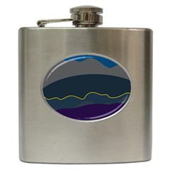 Abstract Landscape Art Design Pattern Water Hip Flask (6 Oz)