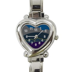 Abstract Landscape Art Design Pattern Water Heart Italian Charm Watch