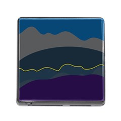 Abstract Landscape Art Design Pattern Water Memory Card Reader (square 5 Slot)