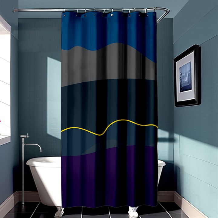 Abstract Landscape Art Design Pattern Water Shower Curtain 36  x 72  (Stall) 