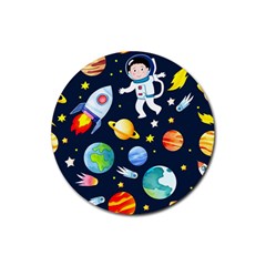 Space Galaxy Seamless Background Rubber Coaster (round)