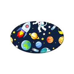 Space Galaxy Seamless Background Sticker (oval) by Jancukart