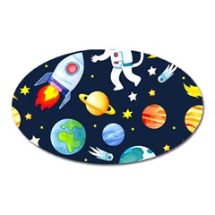 Space Galaxy Seamless Background Oval Magnet