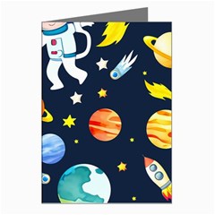 Space Galaxy Seamless Background Greeting Cards (pkg Of 8) by Jancukart