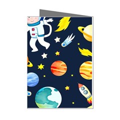 Space Galaxy Seamless Background Mini Greeting Cards (pkg Of 8) by Jancukart