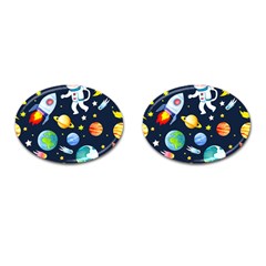 Space Galaxy Seamless Background Cufflinks (oval)