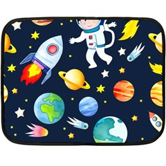 Space Galaxy Seamless Background One Side Fleece Blanket (mini)