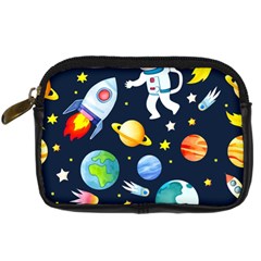 Space Galaxy Seamless Background Digital Camera Leather Case