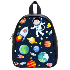 Space Galaxy Seamless Background School Bag (small)