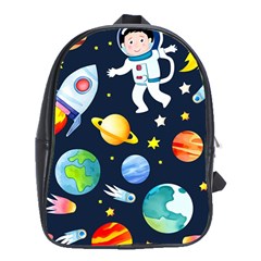 Space Galaxy Seamless Background School Bag (xl)