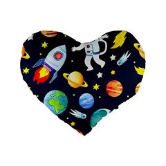 Space Galaxy Seamless Background Standard 16  Premium Heart Shape Cushions