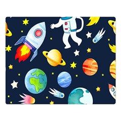 Space Galaxy Seamless Background Premium Plush Fleece Blanket (large)