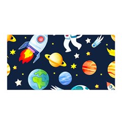 Space Galaxy Seamless Background Satin Wrap 35  X 70 