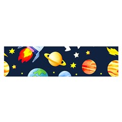 Space Galaxy Seamless Background Oblong Satin Scarf (16  X 60 )