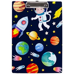 Space Galaxy Seamless Background A4 Acrylic Clipboard by Jancukart