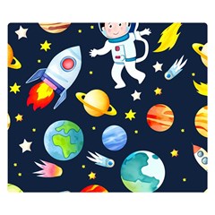 Space Galaxy Seamless Background One Side Premium Plush Fleece Blanket (small)