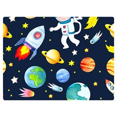 Space Galaxy Seamless Background One Side Premium Plush Fleece Blanket (extra Small)