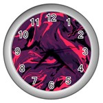 Abstract Pattern Texture Art Wall Clock (Silver) Front