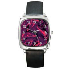 Abstract Pattern Texture Art Square Metal Watch