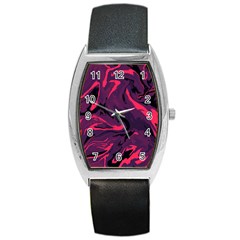 Abstract Pattern Texture Art Barrel Style Metal Watch