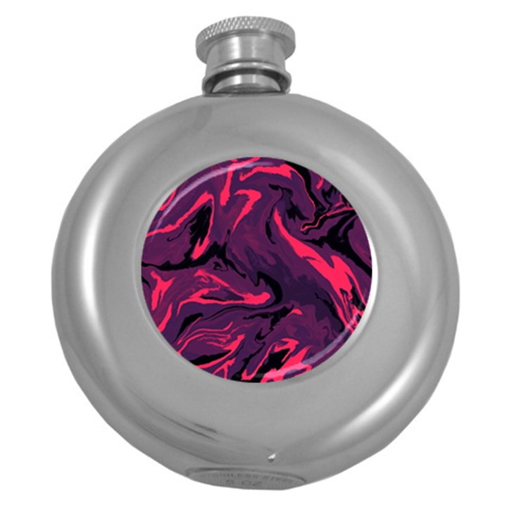 Abstract Pattern Texture Art Round Hip Flask (5 oz)