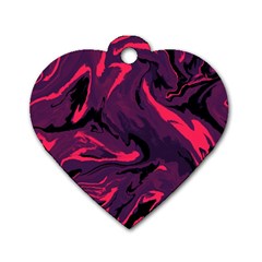 Abstract Pattern Texture Art Dog Tag Heart (one Side)