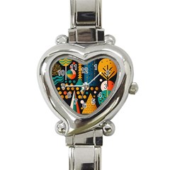 Christmas Pattern Heart Italian Charm Watch