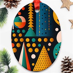 Christmas Pattern Oval Ornament (two Sides)